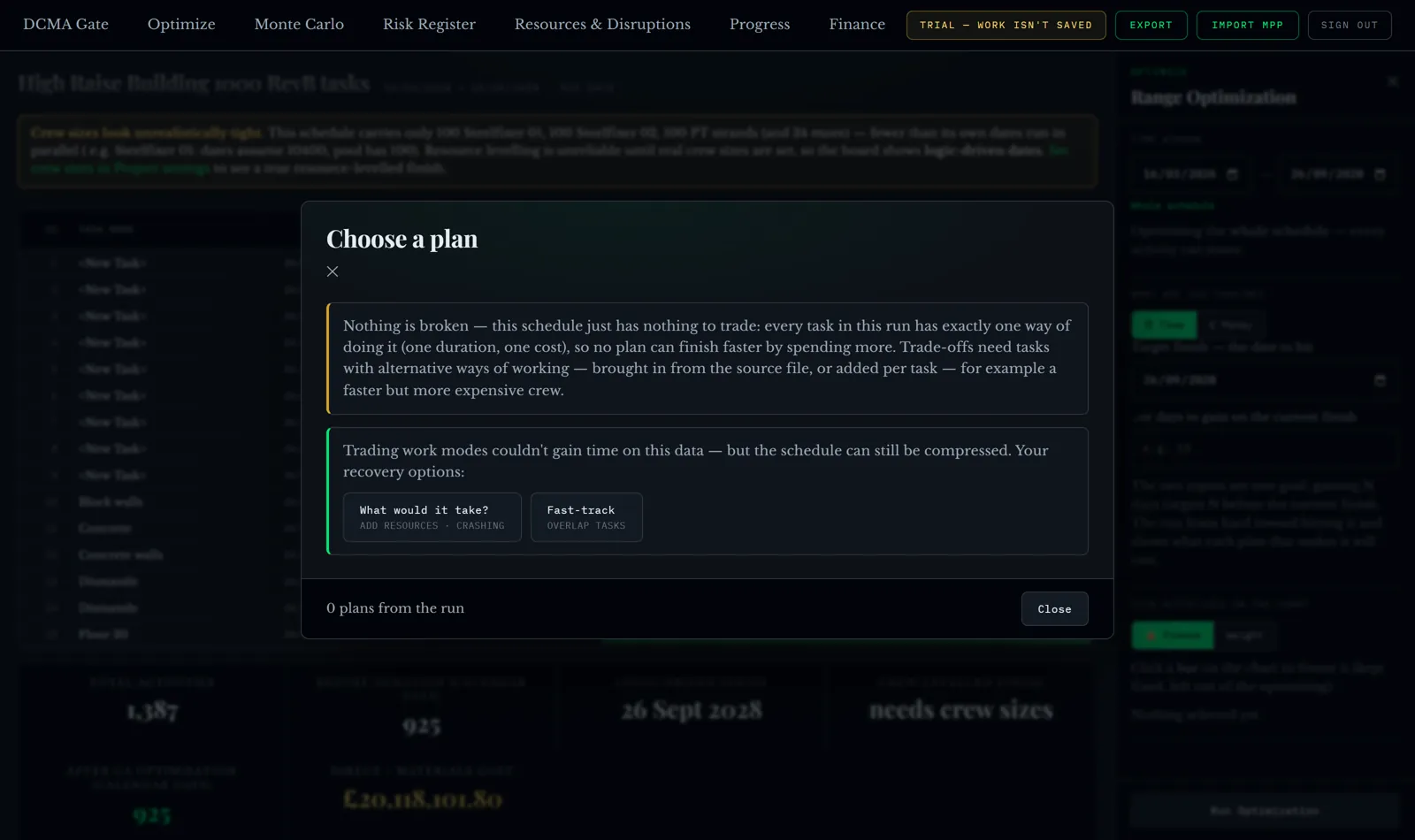 The honest case: nothing to trade in the data, with the real recovery options offered instead